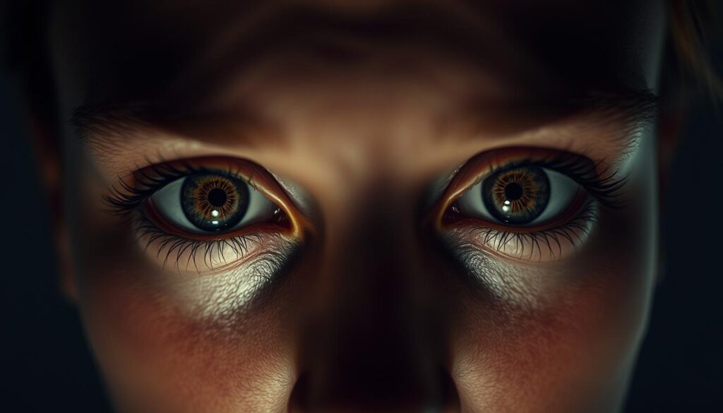 A mesmerizing close-up of a subject's eyes, their irises dilated and captivating, surrounded by swirling hypnotic patterns. Soft, diffused lighting illuminates the subject's face, casting a dreamlike, trance-like atmosphere. The middle ground features a blurred, abstract background with hypnotic shapes and lines, drawing the viewer's gaze inward. The overall composition conveys the sense of being under the influence of hypnosis, the subject's mind open and receptive to suggestion. A mesmerizing close-up of a subject's eyes, their irises dilated and captivating, surrounded by swirling hypnotic patterns. Soft, diffused lighting illuminates the subject's face, casting a dreamlike, trance-like atmosphere. The middle ground features a blurred, abstract background with hypnotic shapes and lines, drawing the viewer's gaze inward. The overall composition conveys the sense of being under the influence of hypnosis, the subject's mind open and receptive to suggestion.