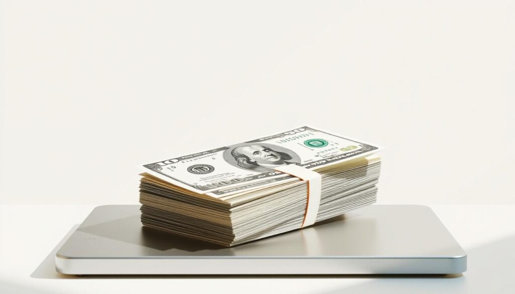 A modern, minimalist illustration depicting the average cost of hypnotherapy services in the United States. Set against a clean, off-white background, the focal point is a stack of U.S. dollar bills, neatly arranged and casting soft shadows. The bills are set atop a sleek, metal surface, creating a sense of simplicity and professionalism. The lighting is natural and diffused, creating a calming, contemplative atmosphere. The overall composition is balanced, with the dollar bills positioned centrally and taking up a significant portion of the frame, emphasizing the financial aspect of the subject matter. The image conveys a sense of reliability, trustworthiness, and transparency regarding the typical costs associated with hypnotherapy in the U.S. A modern, minimalist illustration depicting the average cost of hypnotherapy services in the United States. Set against a clean, off-white background, the focal point is a stack of U.S. dollar bills, neatly arranged and casting soft shadows. The bills are set atop a sleek, metal surface, creating a sense of simplicity and professionalism. The lighting is natural and diffused, creating a calming, contemplative atmosphere. The overall composition is balanced, with the dollar bills positioned centrally and taking up a significant portion of the frame, emphasizing the financial aspect of the subject matter. The image conveys a sense of reliability, trustworthiness, and transparency regarding the typical costs associated with hypnotherapy in the U.S.